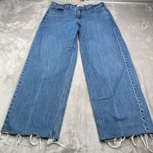 Abercrombie & Fitch Denim - Abercrombie & Fitch Low Rise Ultra Loose Jeans Women 30 Long Medium Wash Raw Hem